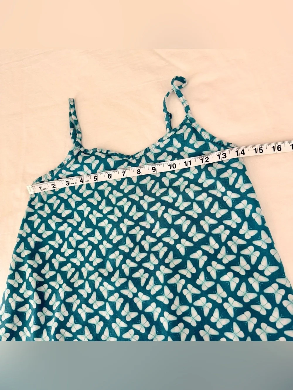 SO Girls Butterfly Print Teal A-Line Sundress Adjustable Straps Size 6/6X